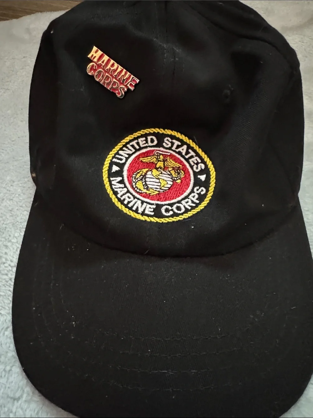 US MARINE Black Embroidered Baseball Cap